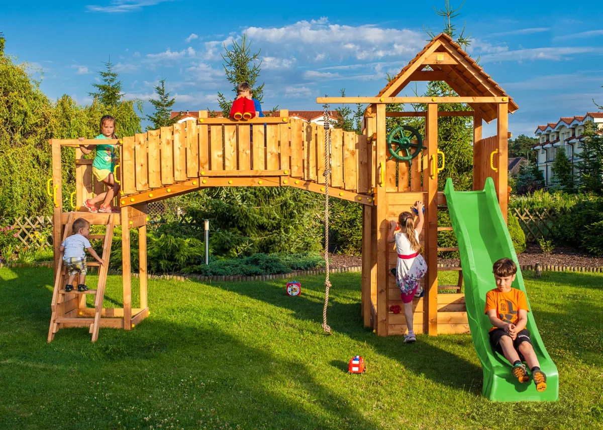Parque infantil Fortress Tiptop Rainbow color Teca - Image 5