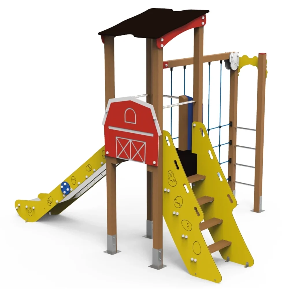 Parque Infantil con tobogán y red de cuerdas Granja 1 - Uso público - Image 3