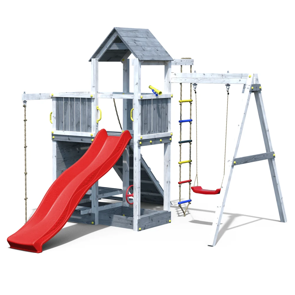 Parque Infantil Activer color Gris Blanco con mesa de picnic