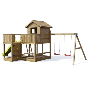 Parque infantil Pluto con mesa de picnic y doble arenero