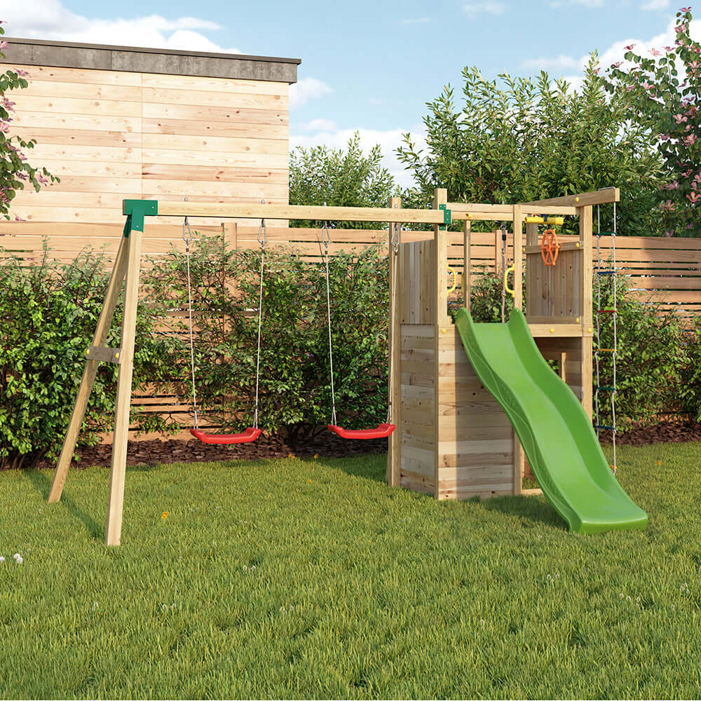 Parque Infantil Houser con cabaña y rocódromo - Image 6
