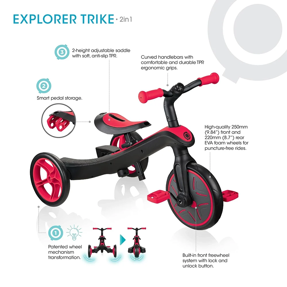 Triciclo y bicicleta equilibrio 2 en 1 Trike - Rojo - Image 8