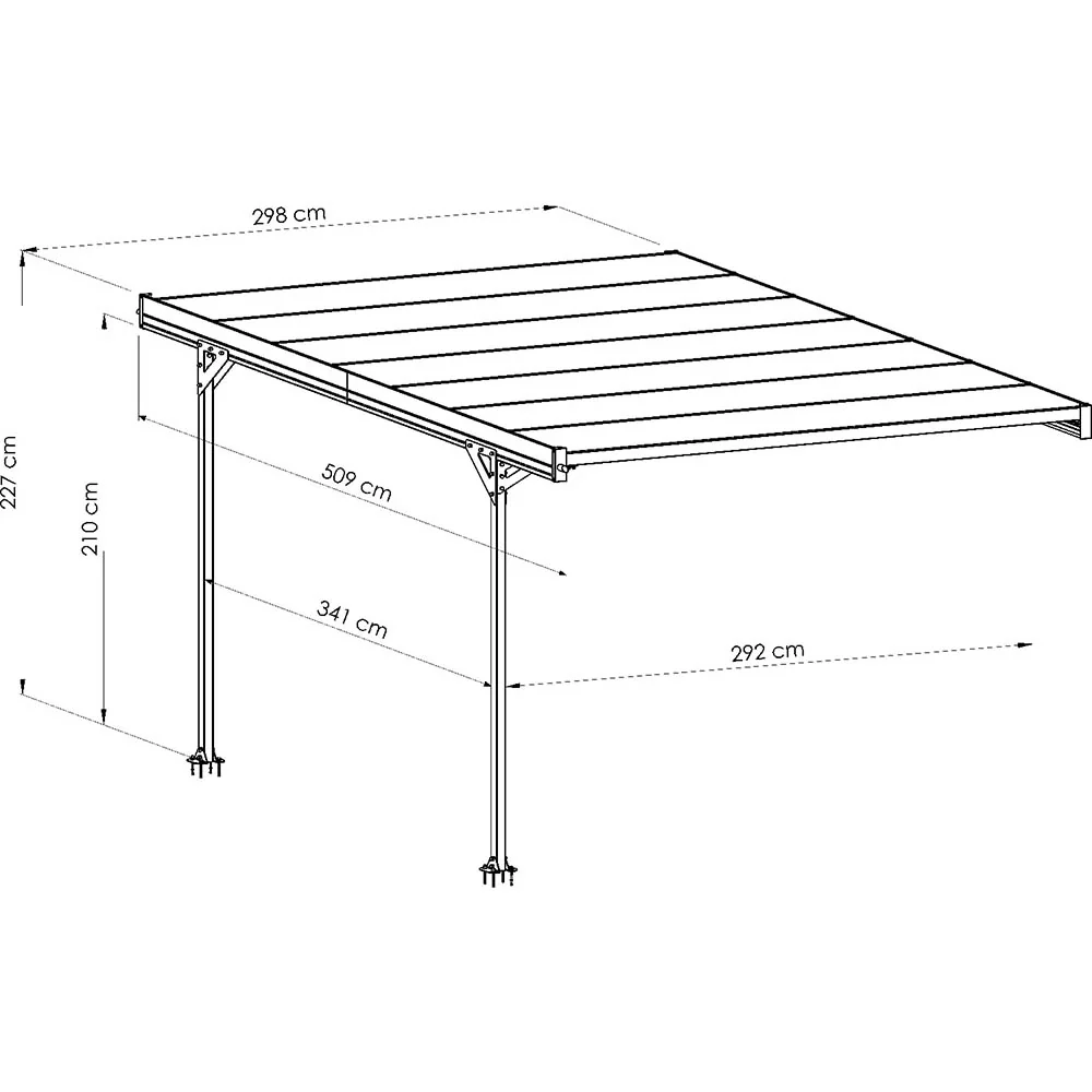 Carport Adosado de Aluminio Trigano Mistral Wall 15 m² - Image 8