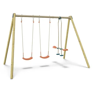 Columpio triple para jardín con asiento cara a cara - Harmonie Blou